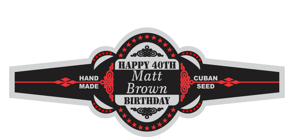 Personalized Foil Birthday Cigar Band 06