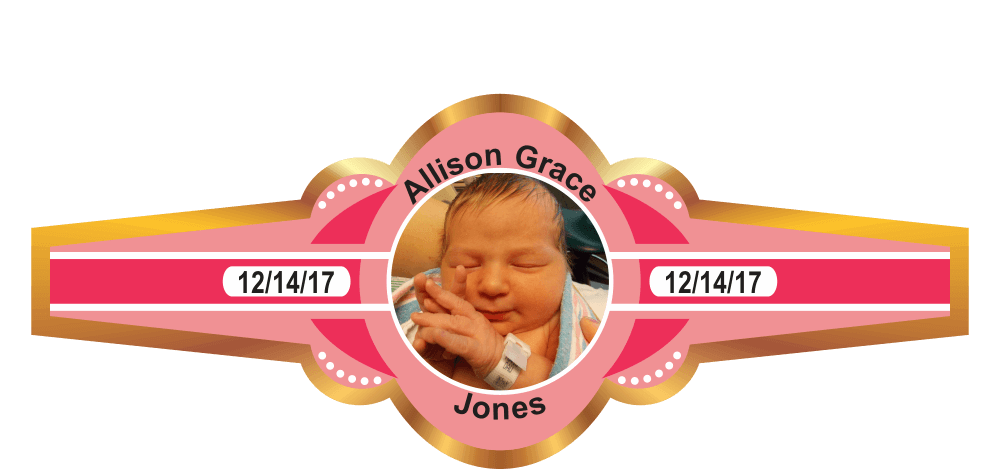 Personalized New Baby Photo Cigar Band 01