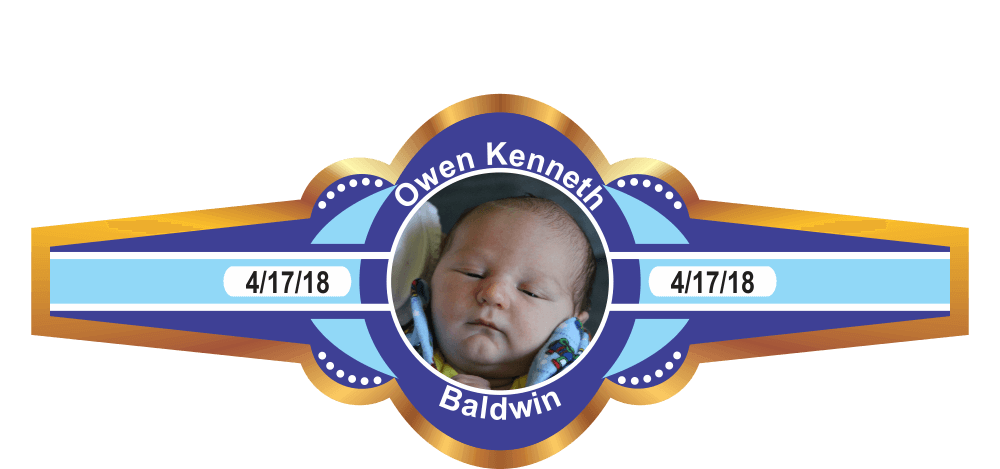 Personalized New Baby Photo Cigar Band 02