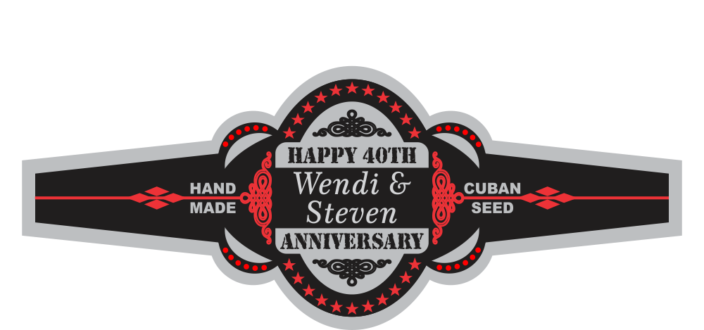 Personalized Foil Custom Anniversary Cigar Band 06