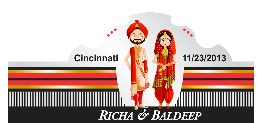 Custom Themed Wedding Cigar Band 02