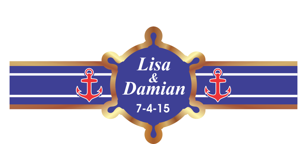 Custom Themed Wedding Cigar Band 07