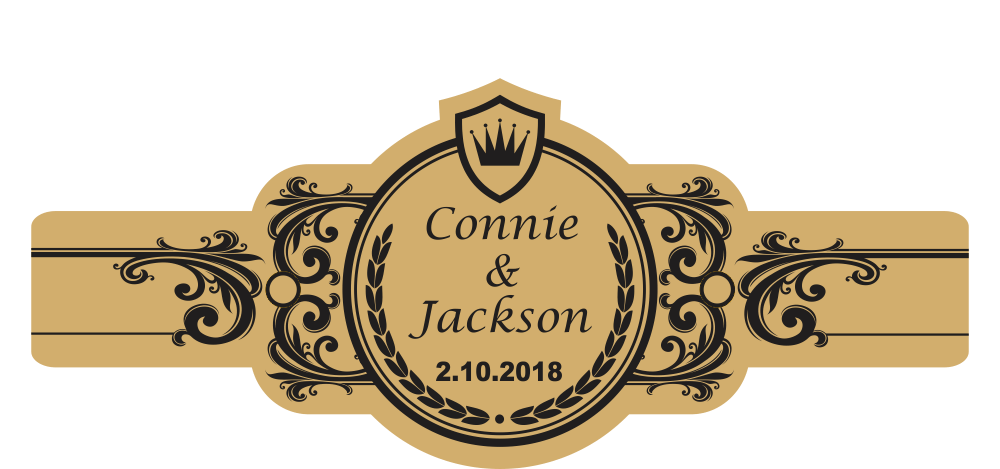 Custom Personalized Foil Wedding Cigar Band 07