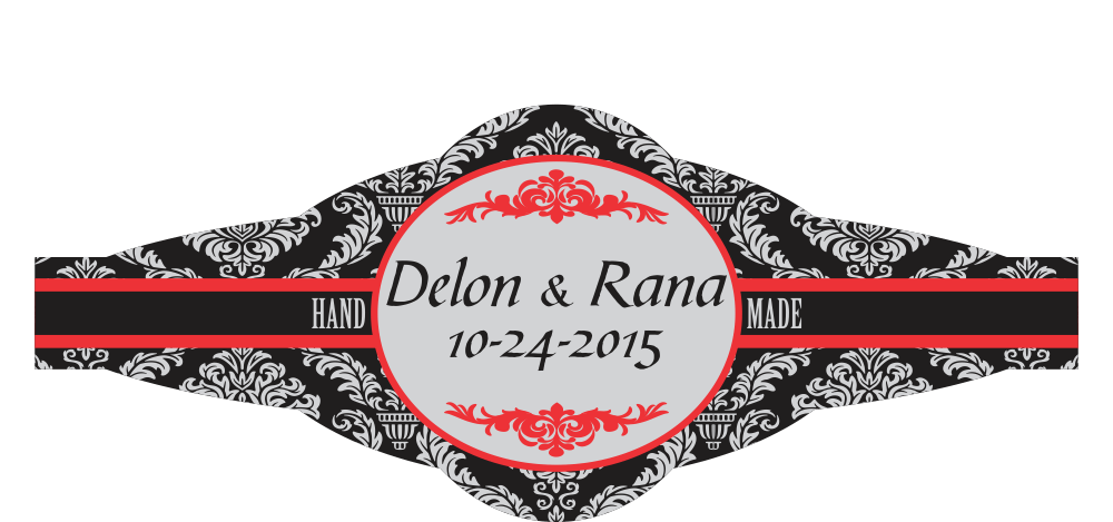 Custom Personalized Foil Wedding Cigar Band 10