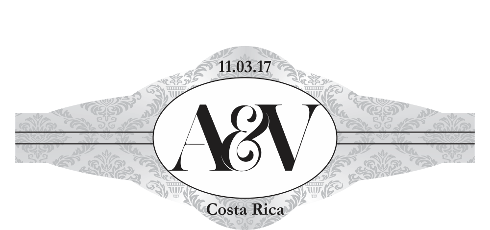 Custom Personalized Monogram Wedding Cigar Band 07