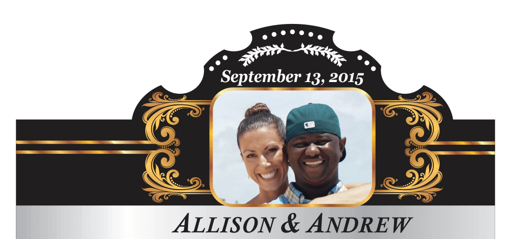 Custom Personalized Photo Wedding Cigar Band 01